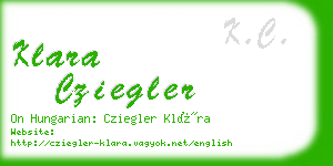 klara cziegler business card